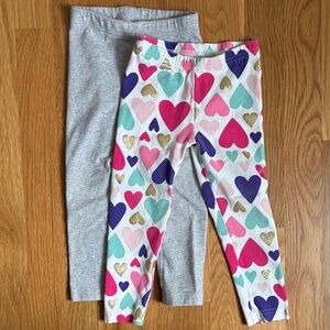 2T Carter's Hearts and Silver Sparkle Leggings